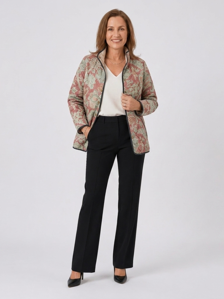 MAISON LUMIÈRE | Veste Matelassée Damas Terracotta Pauline