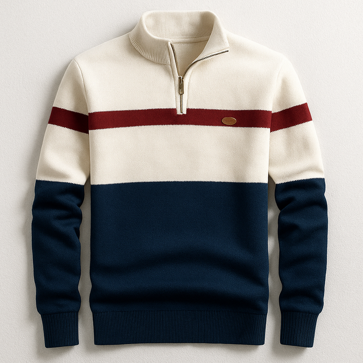 MAISON LUMIÈRE | PULL HOMME AVEC ZIP AU COL