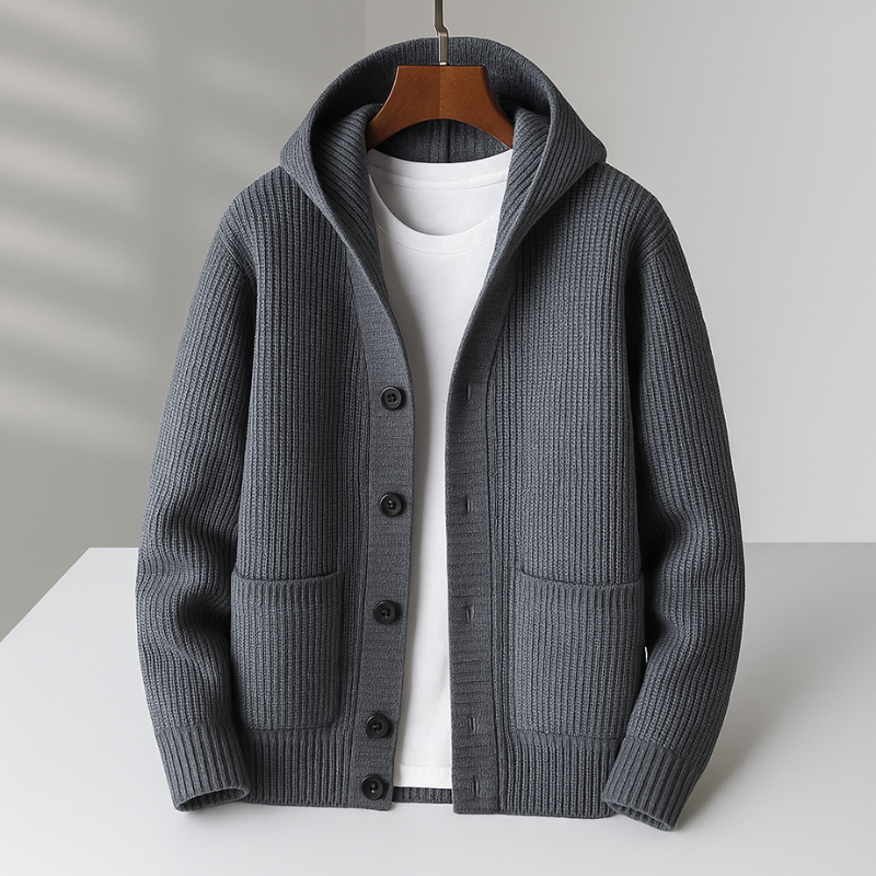 MAISON LUMIÈRE | CARDIGAN À CAPUCHE POUR HOMME