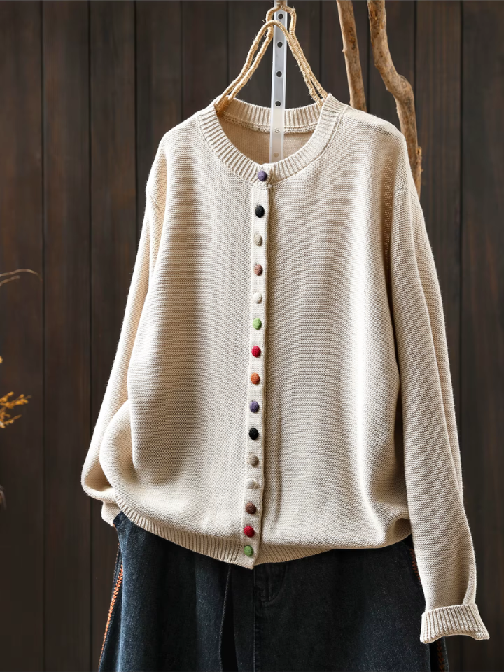 MAISON LUMIÈRE | Cardigan Boutons Colorés Michèle
