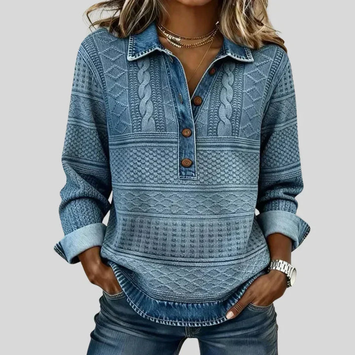 Azalea - Pull vintage en maille torsadée à col