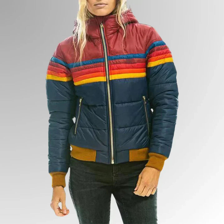 Sierra - Doudoune rayée rétro pour femme