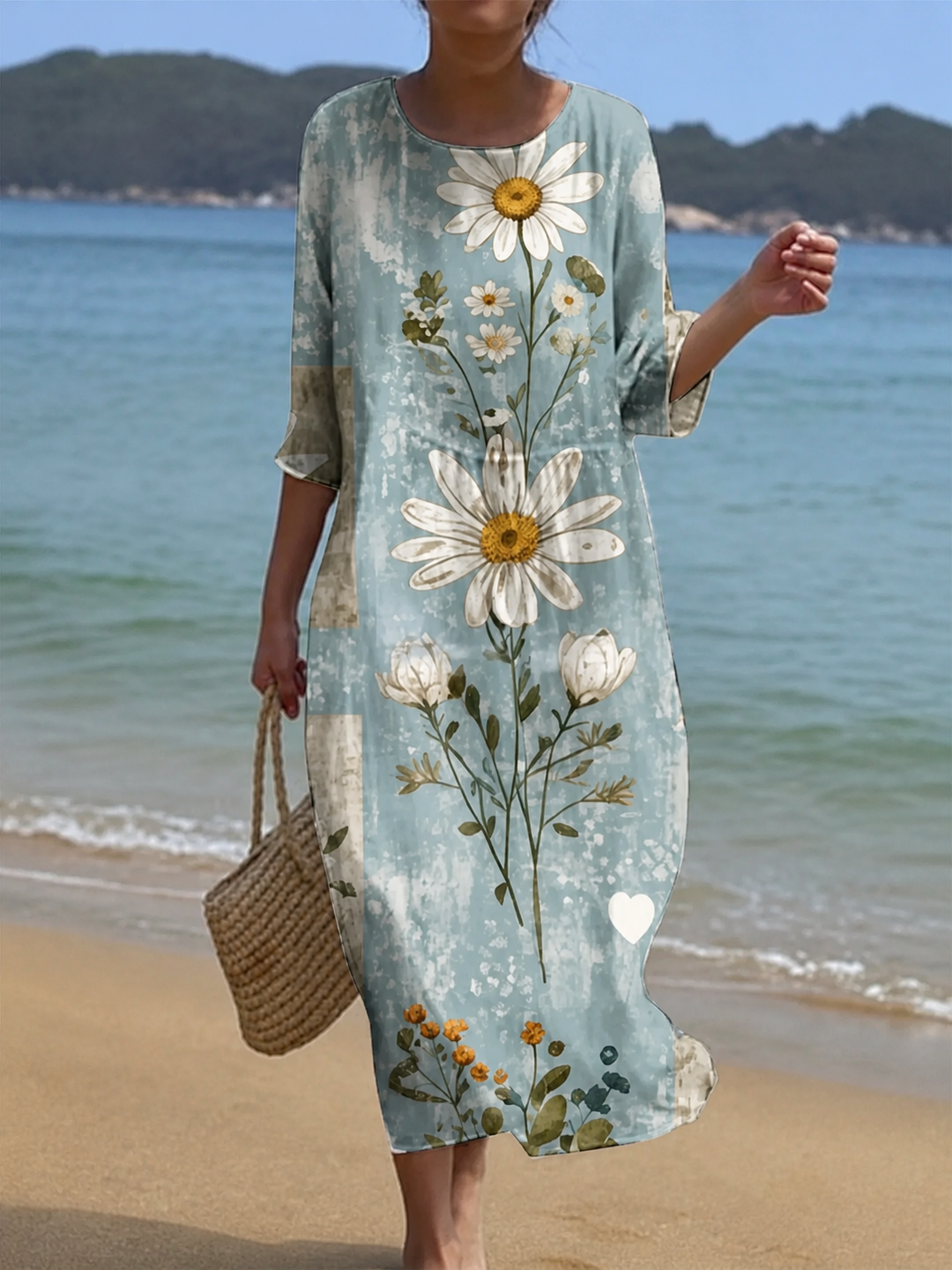 Robe décontractée pour femme à motif floral