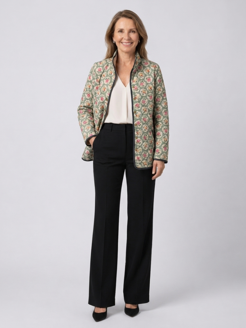 MAISON LUMIÈRE | Veste Matelassée Tapisserie Fleurie Amélie