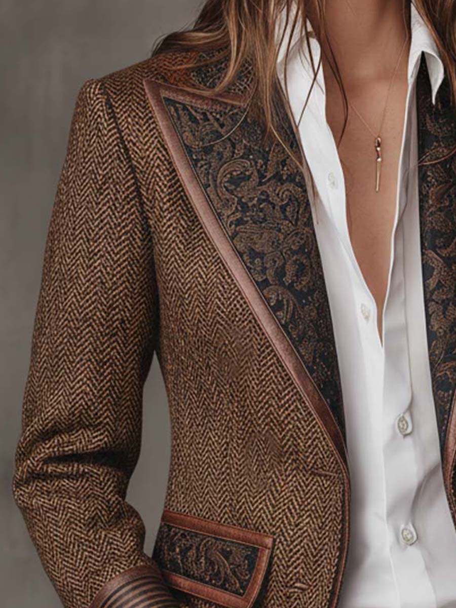 Theodora | Blazer en tissu à chevrons