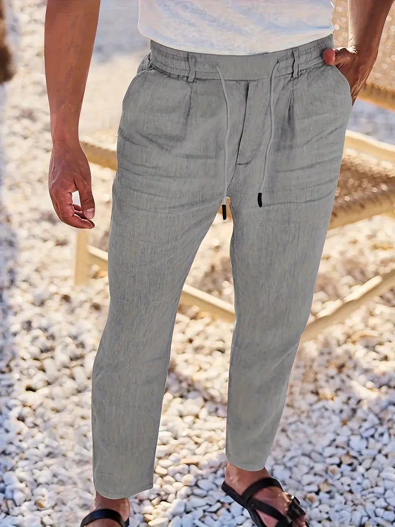 MAISON LUMIÈRE | PANTALONS LARGES EN LIN AVEC CORDON
