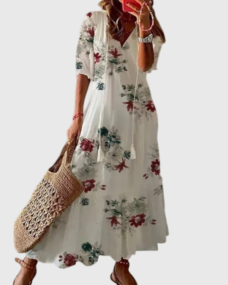 Amalia | Robe maxi d'été bohème vintage
