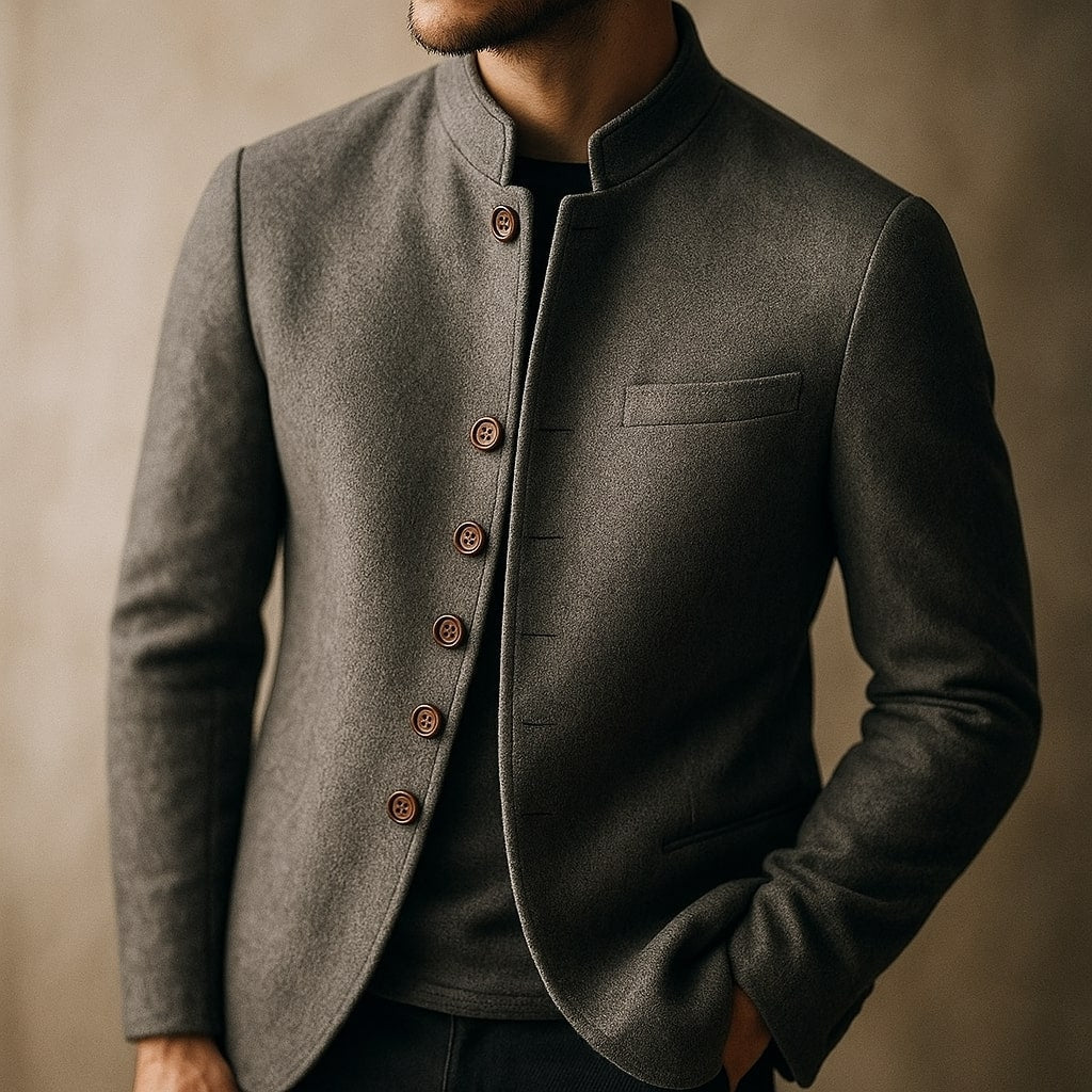 MAISON LUMIÈRE | VESTE EN LAINE AVEC COL DROIT