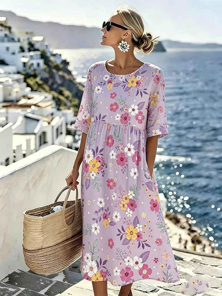Amelia™ - Robe midi d'été élégante à fleurs