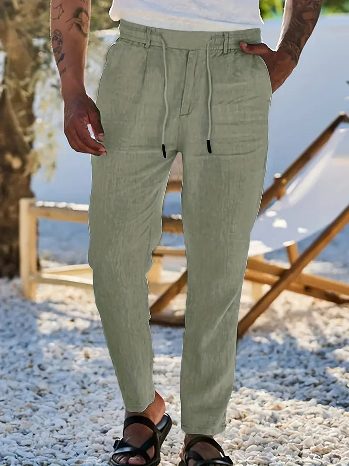 MAISON LUMIÈRE | PANTALONS LARGES EN LIN AVEC CORDON