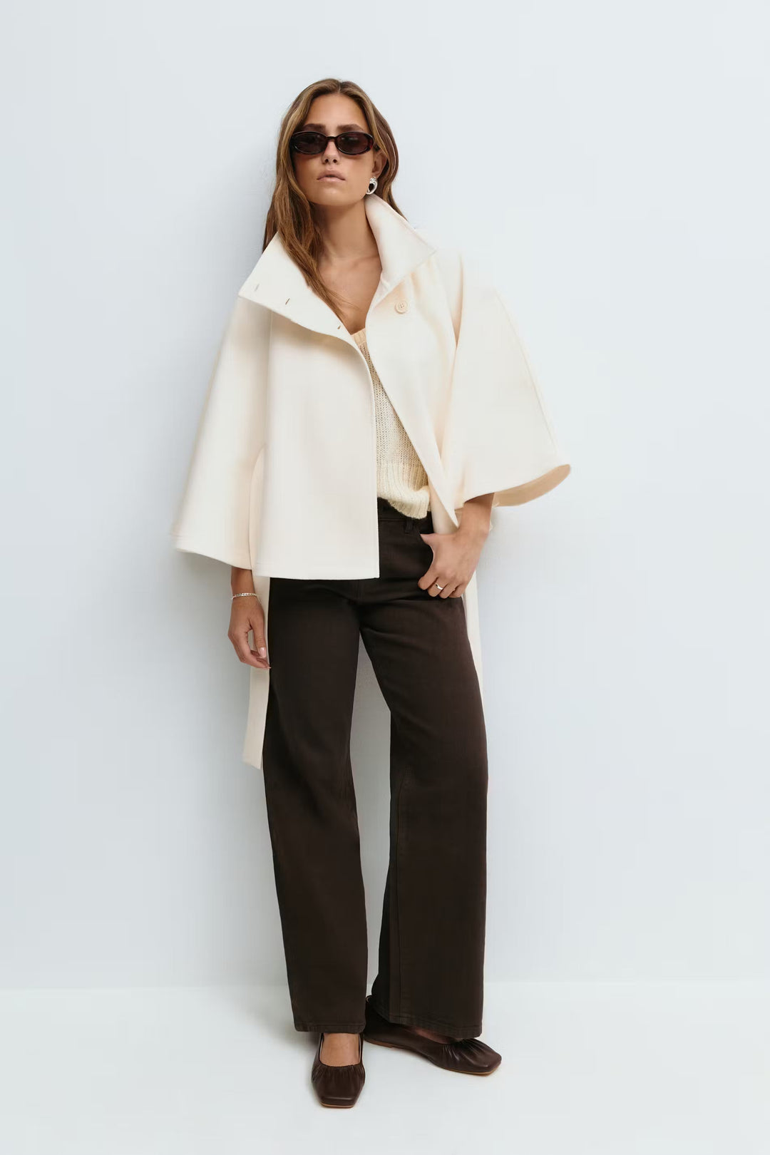 MAISON LUMIÈRE | CAPE JACKET AVEC CEINTURE