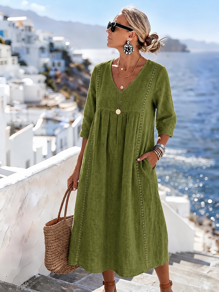 Helena - Robe décontractée et ample en dentelle patchwork