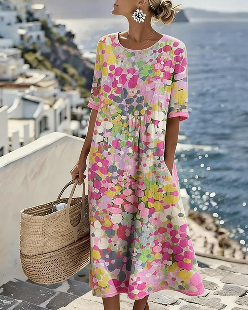 Elena™ - Robe midi d'été élégante à fleurs