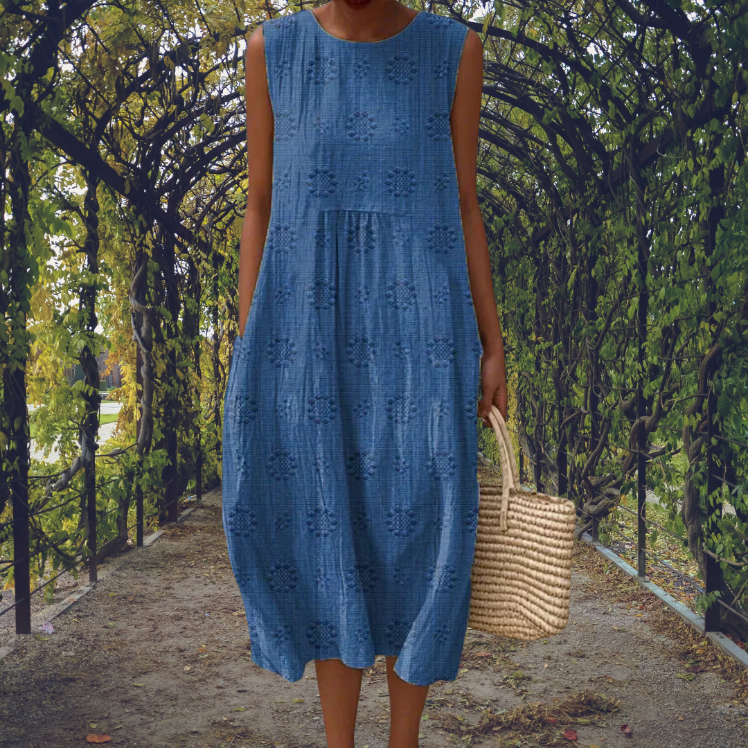 Aikaterini – Robe élégante sans manches avec poches