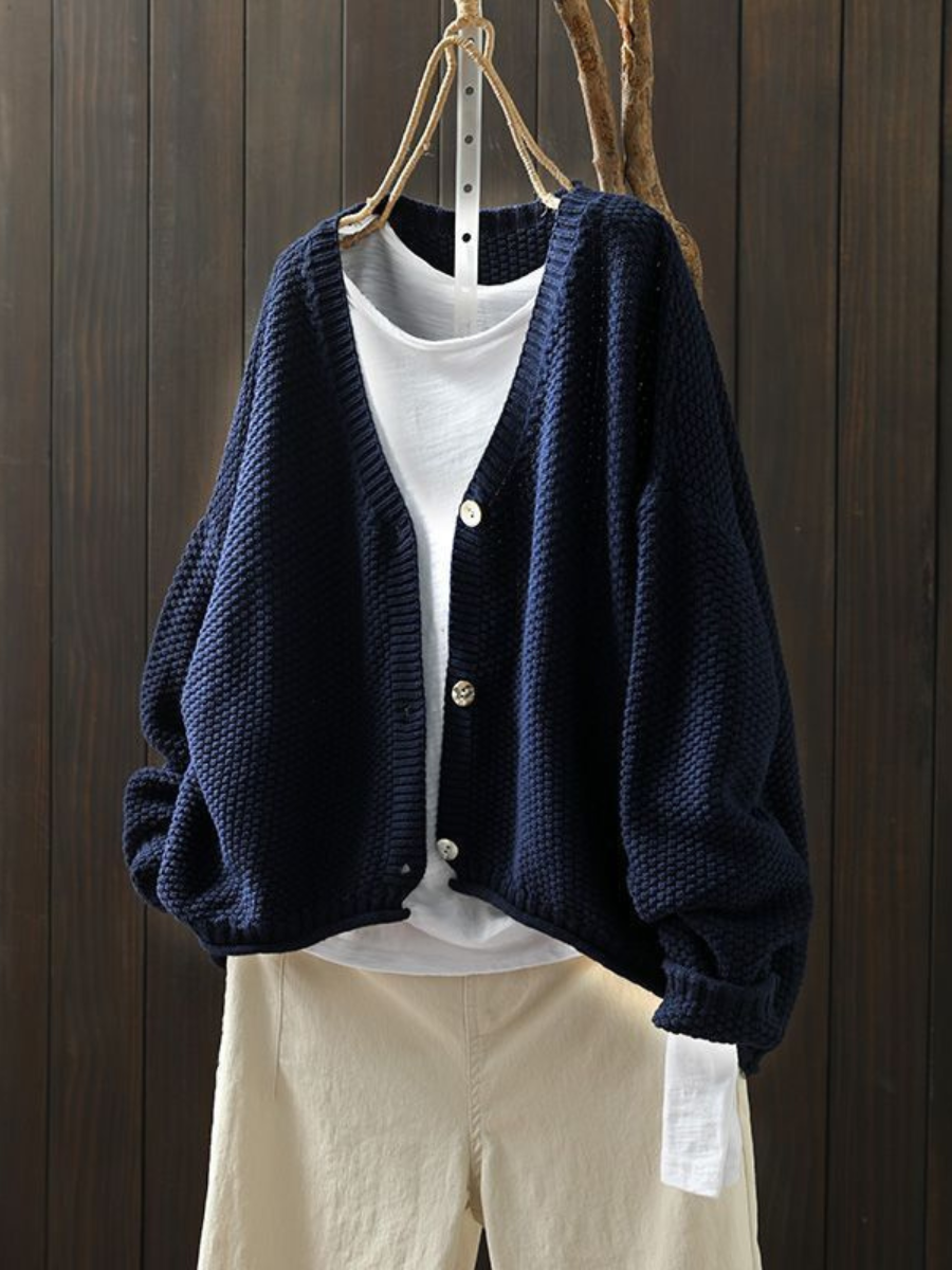 MAISON LUMIÈRE | Cardigan Maille Épaisse Col V Élina