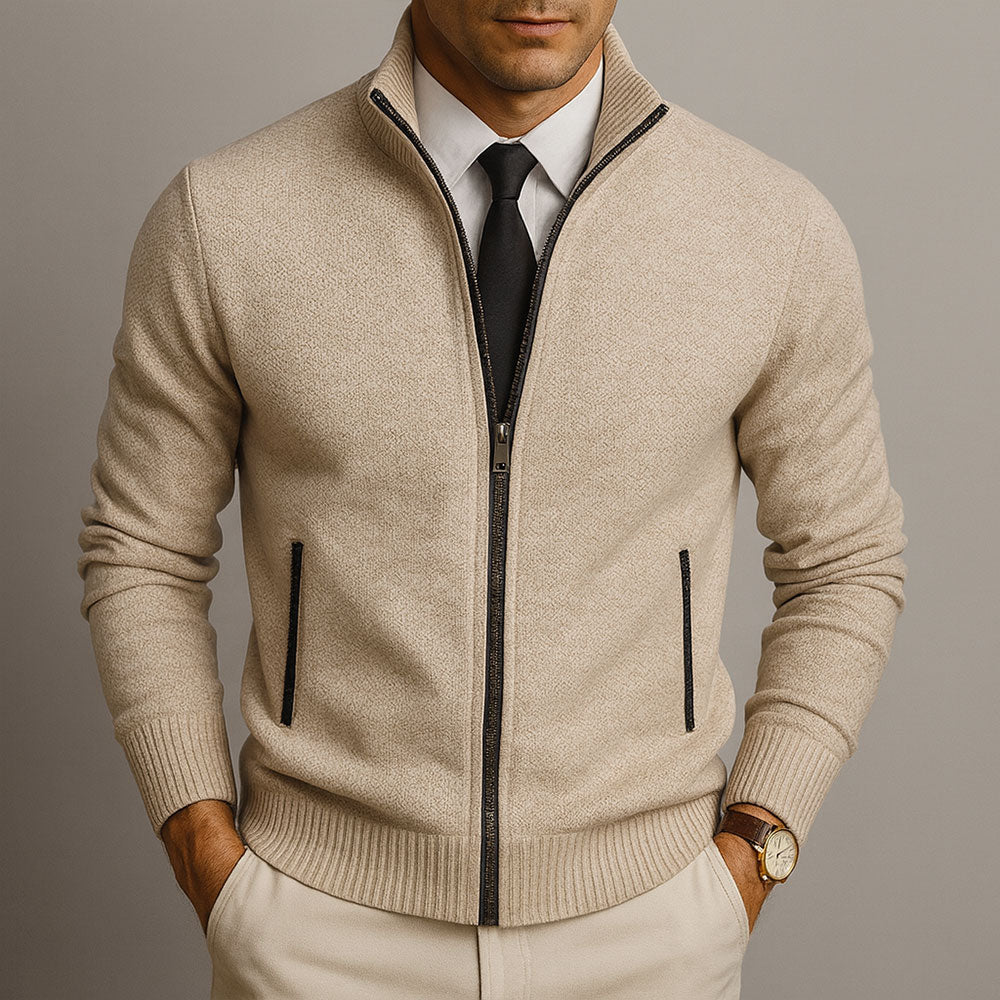 MAISON LUMIÈRE | Cardigan Zippé Col Montant Henri