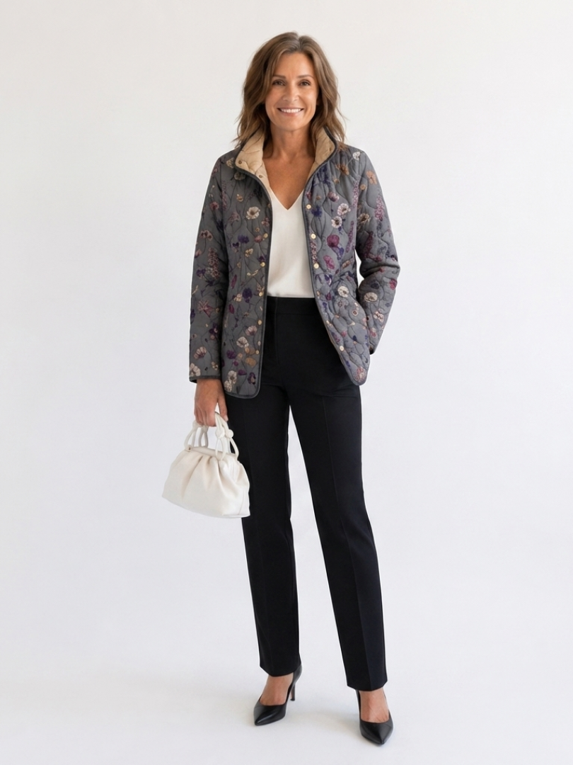 MAISON LUMIÈRE | Veste Matelassée Fleurs Séchées Nathalie
