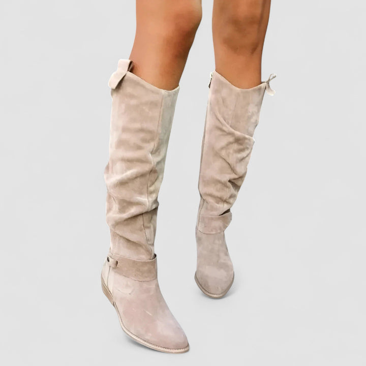 MAISON LUMIÈRE | Bottes Hautes Effet Daim Manon