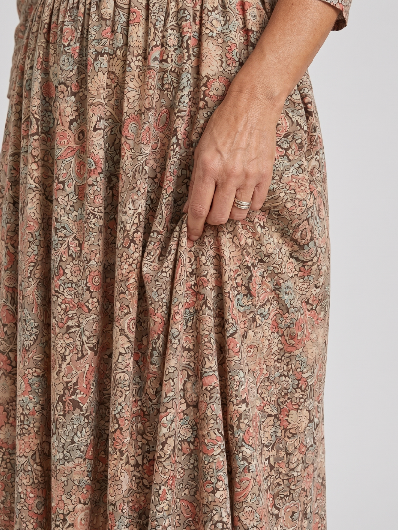 Auvelle | Robe Midi Vintage à Manches Trois Quarts