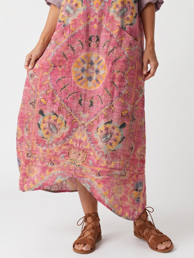 Tilda | Robe midi décontractée à motif abstrait et poches
