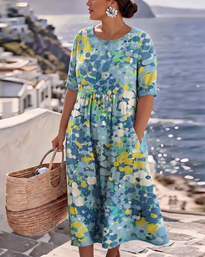 Elena™ - Robe midi d'été élégante à fleurs