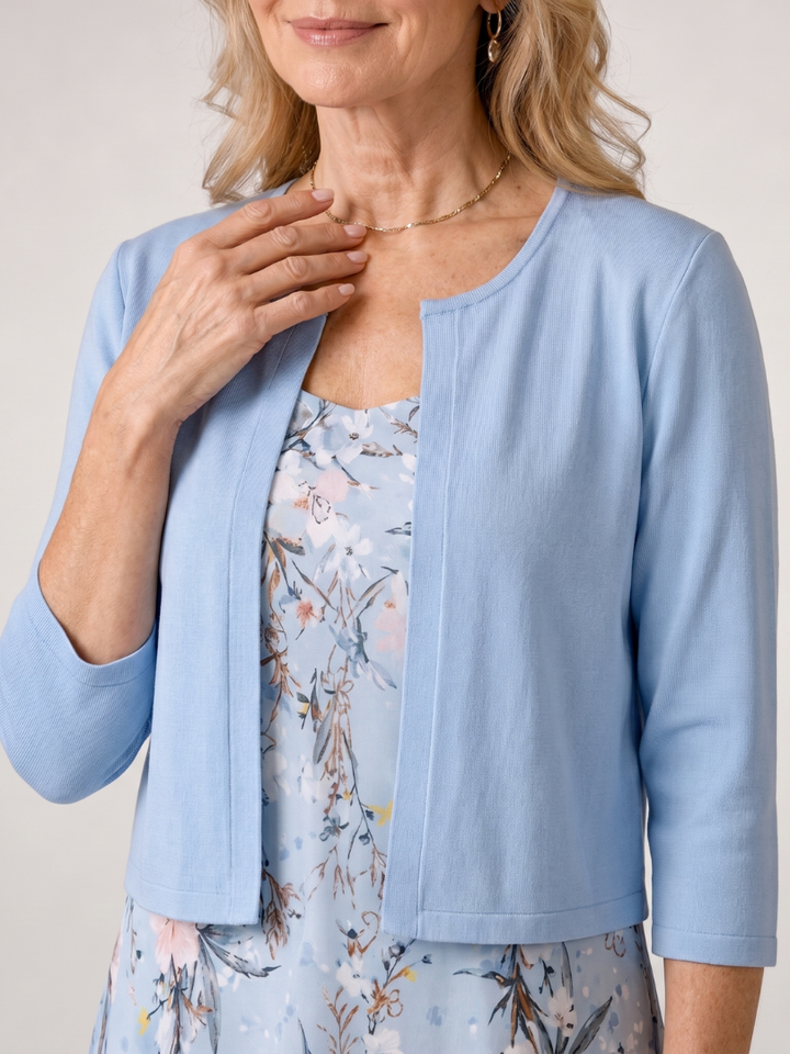 Auvelle | Robe midi sans manches à imprimé floral avec veste courte