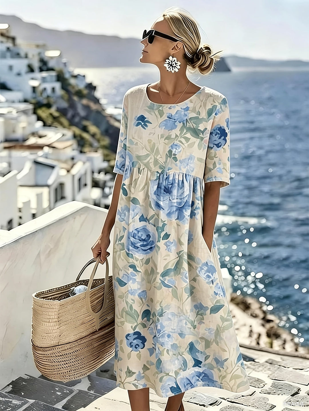 Evie™ - Robe midi d'été élégante à fleurs
