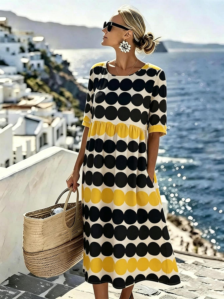 Harper™ | Robe midi d'été à pois rétro