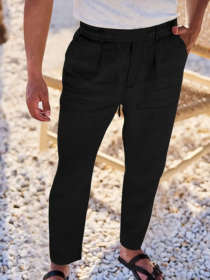 MAISON LUMIÈRE | PANTALONS LARGES EN LIN AVEC CORDON