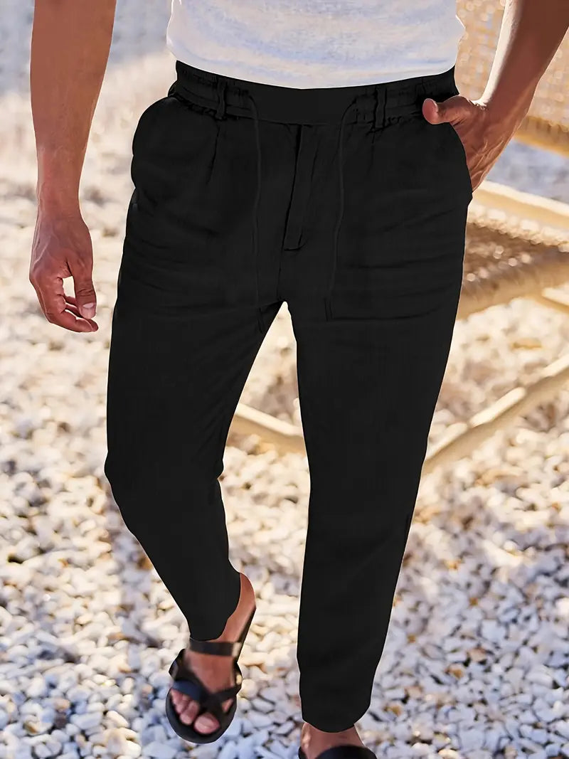 MAISON LUMIÈRE | PANTALONS LARGES EN LIN AVEC CORDON