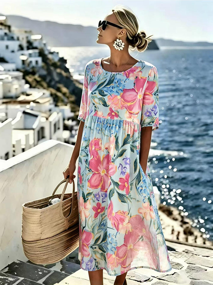 Evie™ - Robe midi d'été élégante à fleurs