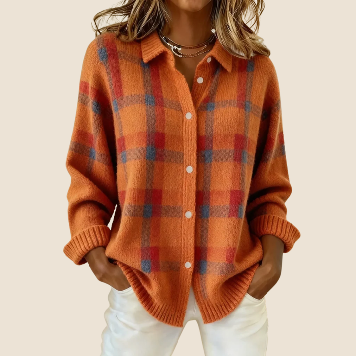 MAISON LUMIÈRE | Veste-Chemise en Maille à Carreaux Florence