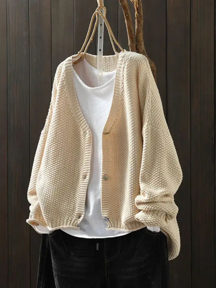 MAISON LUMIÈRE | Cardigan Maille Épaisse Col V Élina