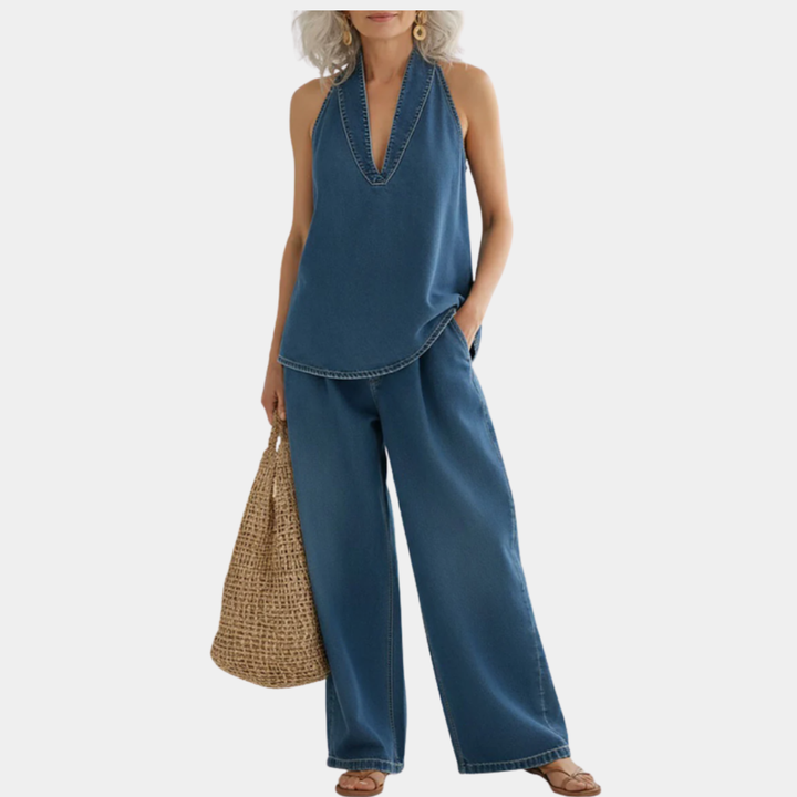 Ivy | Ensemble deux pièces en denim à effet vintage, lavé et doux