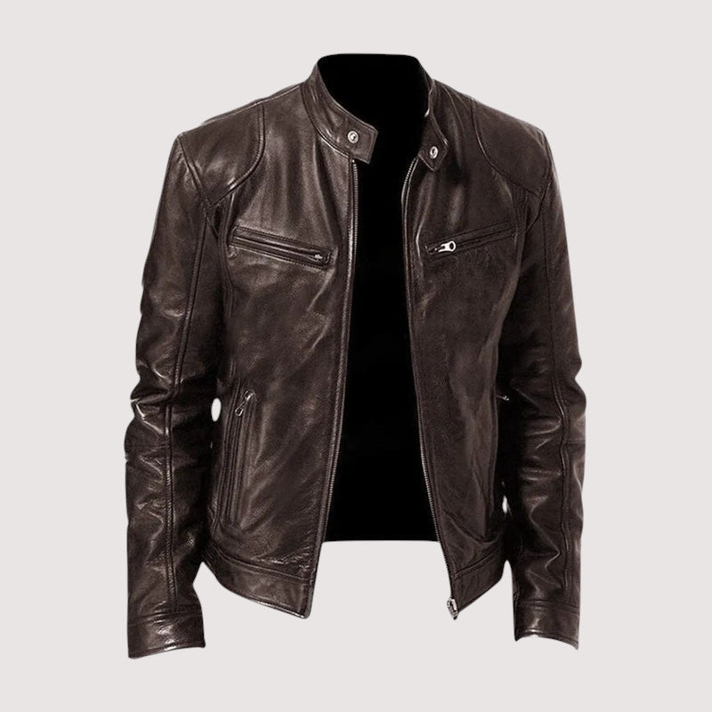 MAISON LUMIÈRE | VESTE EN CUIR HAUT DE GAMME ÉLÉGANTE POUR HOMME