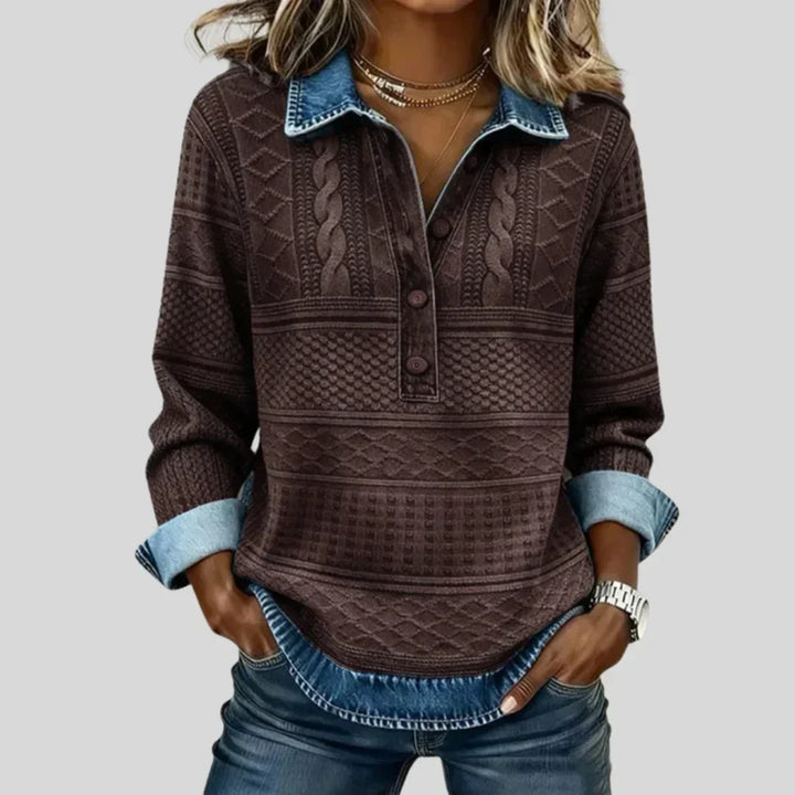 Azalea - Pull vintage en maille torsadée à col