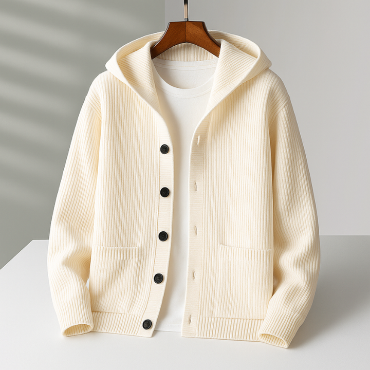 MAISON LUMIÈRE | CARDIGAN À CAPUCHE POUR HOMME