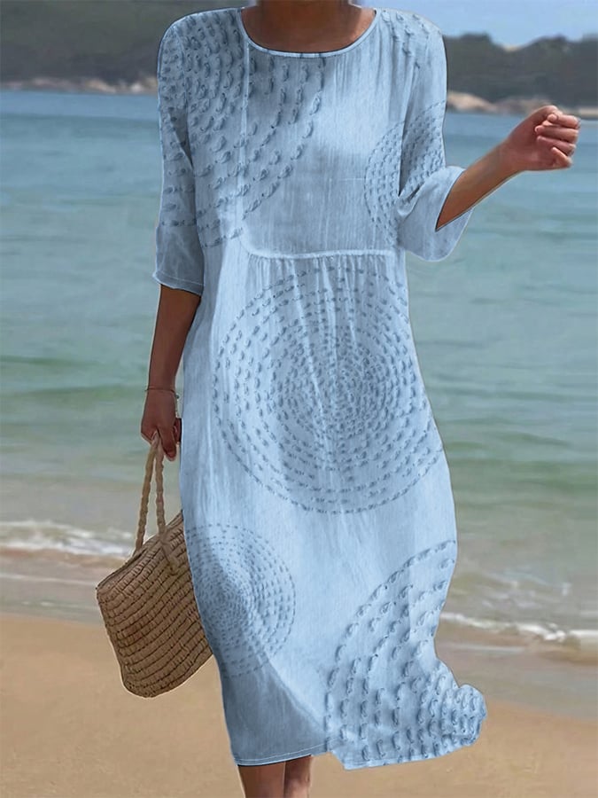 Robe décontractée pour femme brodée