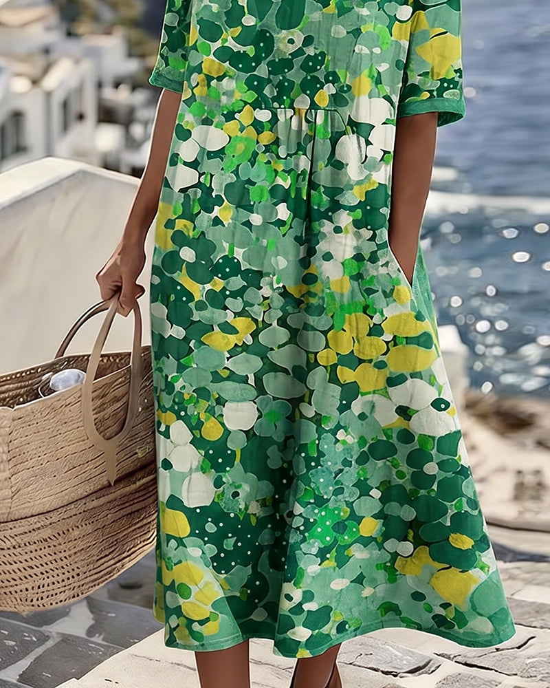 Elena™ - Robe midi d'été élégante à fleurs