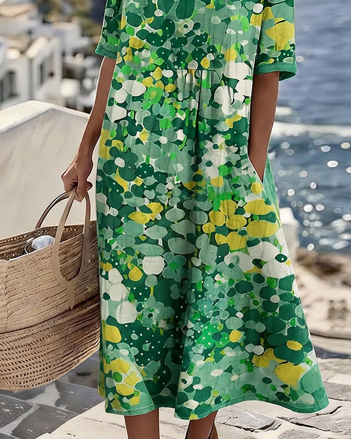 Elena™ - Robe midi d'été élégante à fleurs