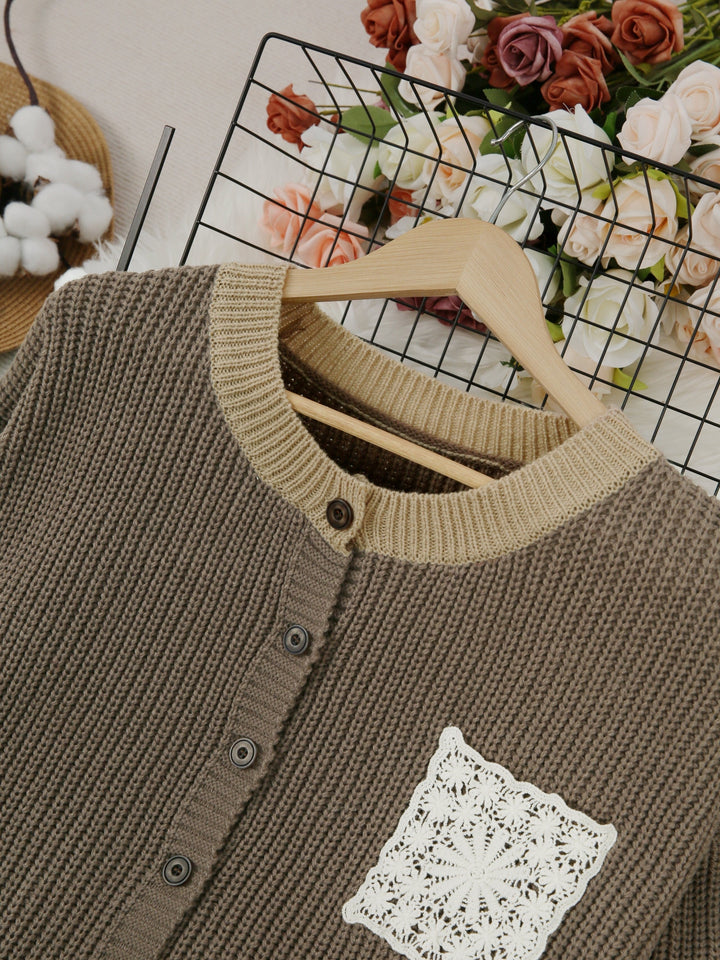 MAISON LUMIÈRE | Cardigan Long Poche Dentelle Claire