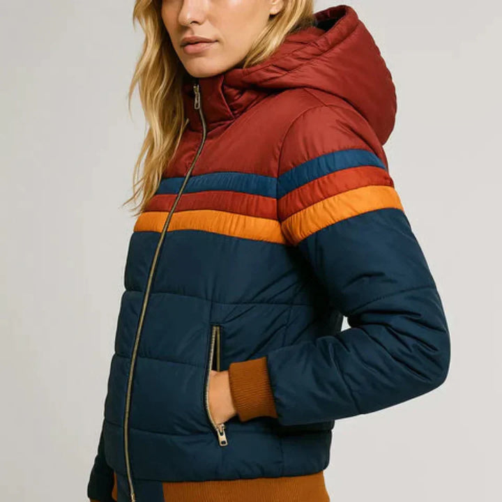 Sierra - Doudoune rayée rétro pour femme