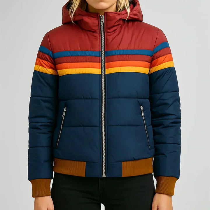 Sierra - Doudoune rayée rétro pour femme