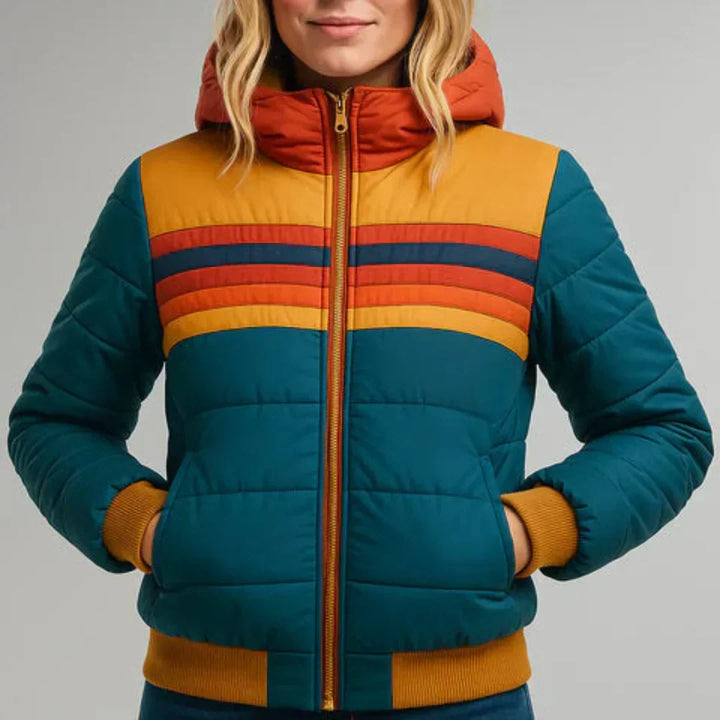 Sierra - Doudoune rayée rétro pour femme