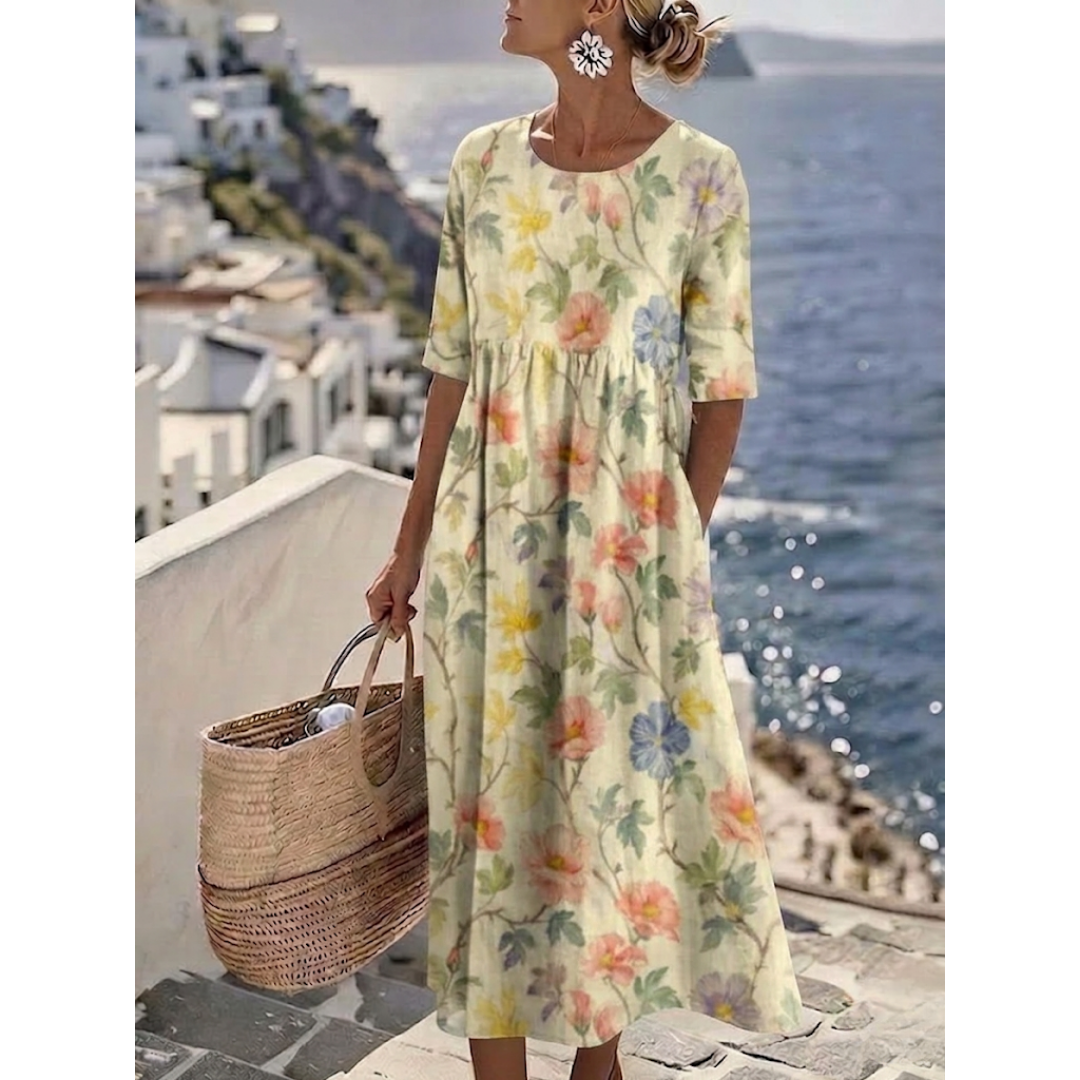 Aurelia™ - Robe midi d'été élégante à fleurs