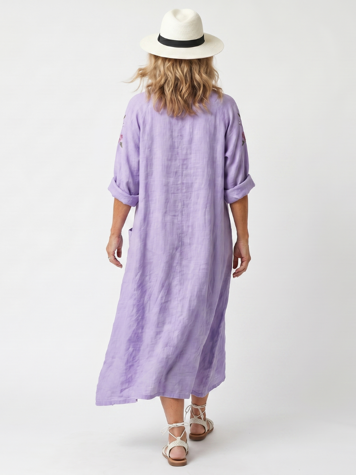 Tavi | Robe midi oversize à poches et motifs floraux