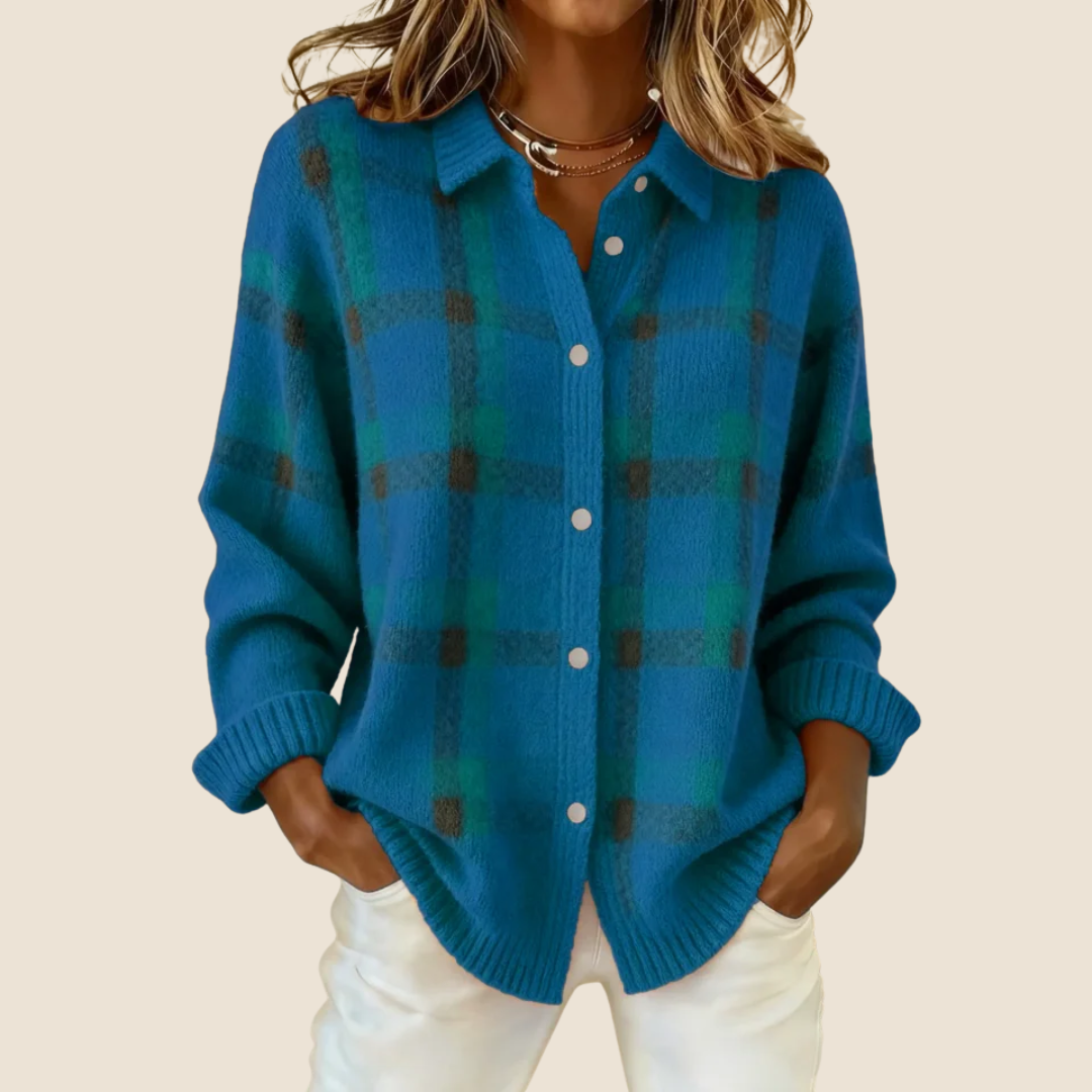 MAISON LUMIÈRE | Veste-Chemise en Maille à Carreaux Florence