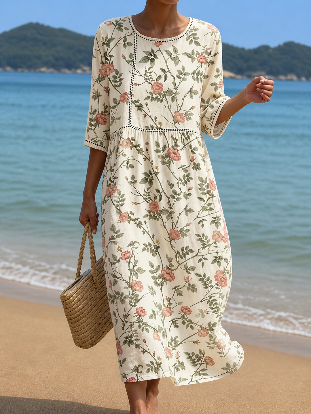 Robe décontractée pour femme à imprimé floral