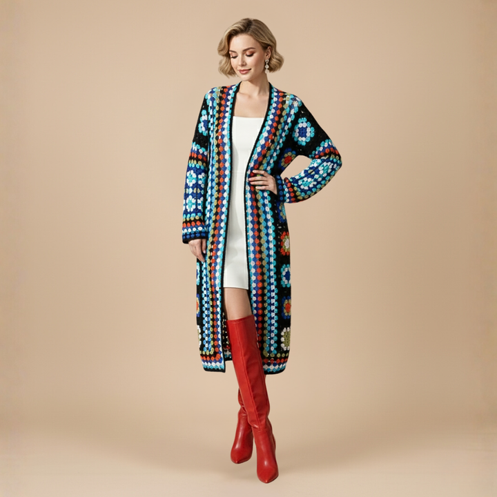 Long gilet bohème pour femme