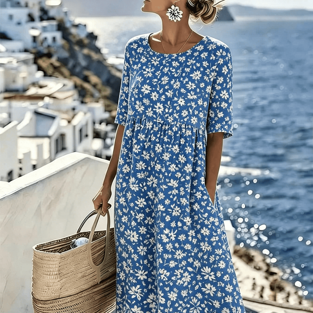 Grace™ - Robe midi d'été élégante à fleurs